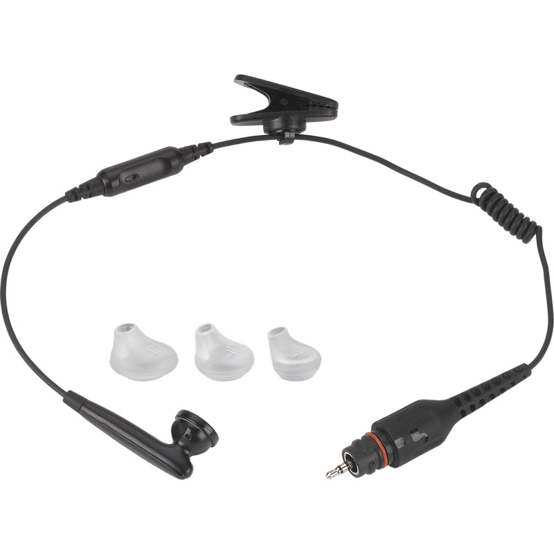 Motorola-Accessory-NNTN8294 Operations Critical Wireless Earbud-Operations Critical Wireless Earbud with 11.4” cable, inline mic, BLACK. Must be ordered with NNTN8127 wireless PTT Pod-Radio Depot