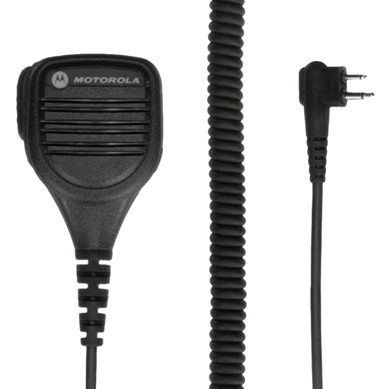 Kit component view of the IP57 rated, intrinsically safe Motorola PMMN4013 Remote Speaker Microphone (RSM).