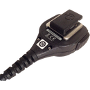 Back view of the Motorola PMMN4073 IMPRES Compact Remote Speaker Microphone (RSM). This unit features a 3.5mm audio jack and is UL Approved (intrinsically safe).