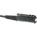 Radio connector view of the Motorola PMMN4073 IMPRES Compact Remote Speaker Microphone (RSM). This unit features a 3.5mm audio jack and is UL Approved (intrinsically safe).