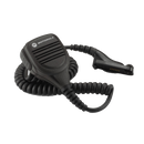 Full kit view of the Motorola PMMN4076 Compact Remote Speaker Microphone (RSM). This unit features a 3.5mm audio jack and is UL Approved (intrinsically safe).